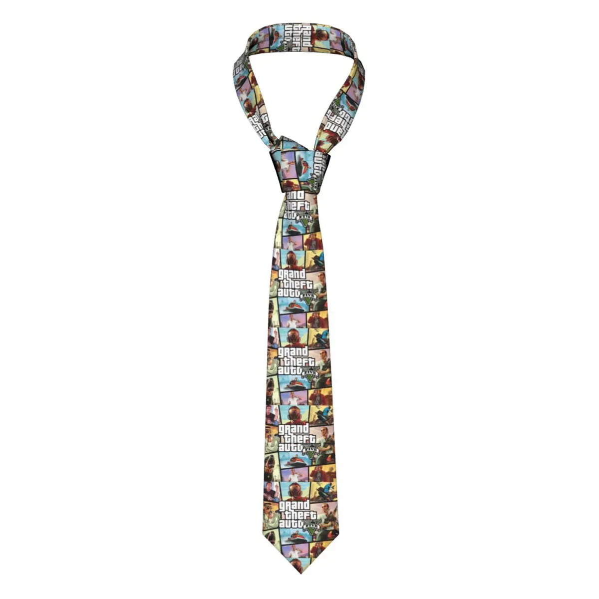 

Classic GTA 5 Video Game Neckties Men Personalized Silk Grand Theft Auto Business Neck Tie