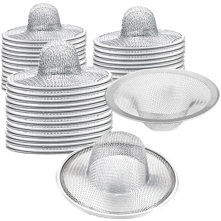 

pcs Heavy Duty Stainless Steel Slop Basket Filter Trap, 2.75 Top 1 Mesh Metal Sink Strainer,Perfect for Kitchen Sink Bathroom Ba