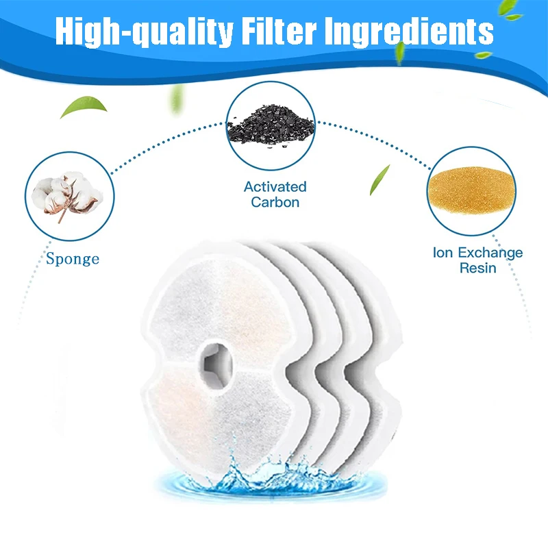مرشحات بديلة لمرشحات نافورة الماء للقطط، فلتر بديل، نظام الترشيح المتعدد، فلتر الكربون المنشط #2