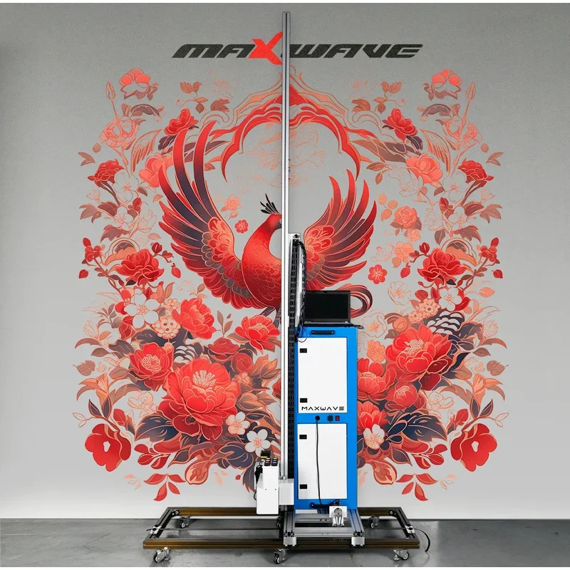 Wall Mural Printer Automatic Ground Printing Tool for All Vertical Surfaces 3D UV INK Version Vertical Inkjet Wall Mounted Print