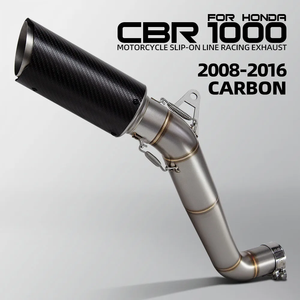 

For Honda CBR1000RR CBR1000 RR 2008-2016 Motorcycle Racing Slip on Line Exhaust Carbon Muffler with Adapter Middle Link Pipe
