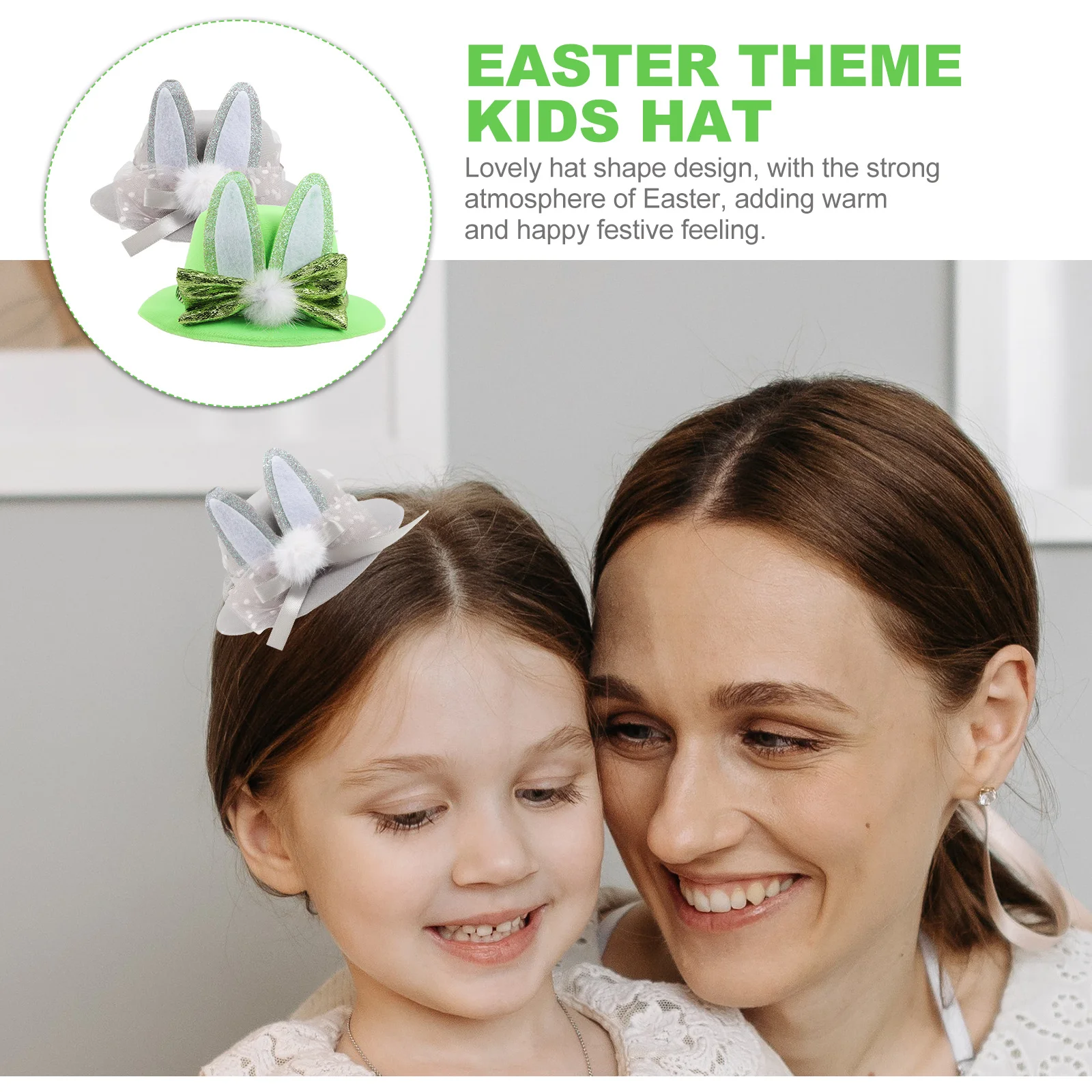 

2 шт., пасхальная шапка с кроличьими ушками, заколки для волос, милые заколки для волос, детский головной убор, праздничные аксессуары для волос для девочек, детский головной убор