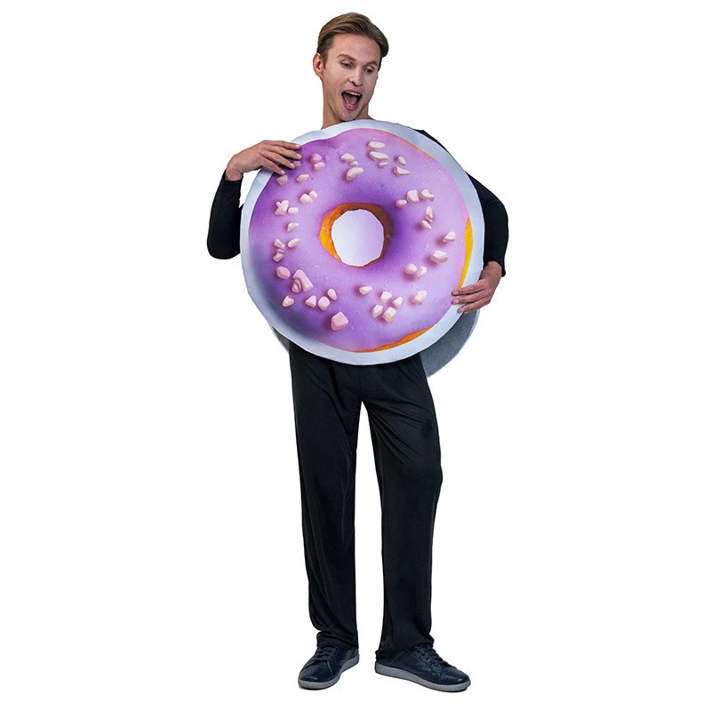 loween Donut Costume Adult Funny Masquerade Par Performance Clothes Gag Props Food Themed Stage Outfits Ladies Faion