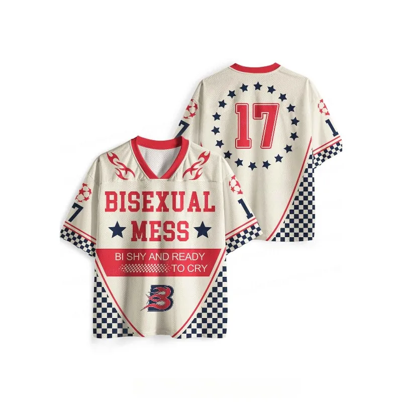 2026 _ New Style _ Fashion _ Subculture _ Fun Jerseys _ Y2K Millennium Girls _ Campus Style _ Sports Style Mesh Fabric