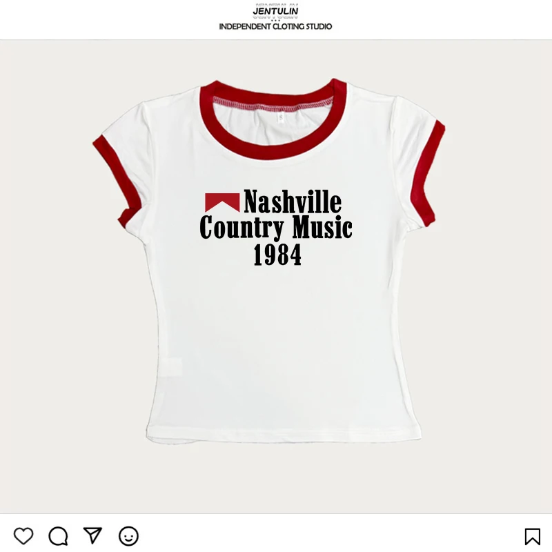 Camisetas informales con estampado de letras para mujer, Top corto Grunge de calle estética Rock, Top Harajuku Retro Punk Y2K, camiseta de manga corta para bebé