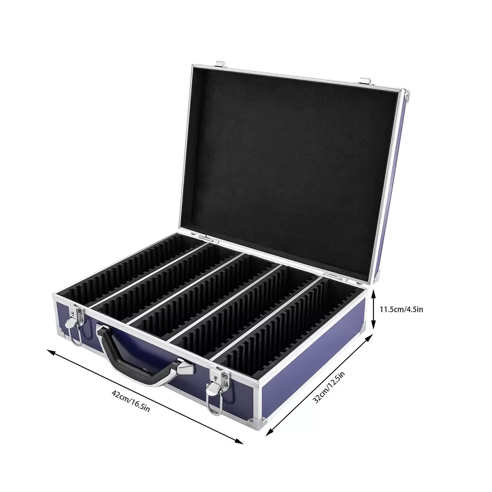 100 Graded Certified Coin Slab Aluminum Blue Storage Travel Box Protector Case