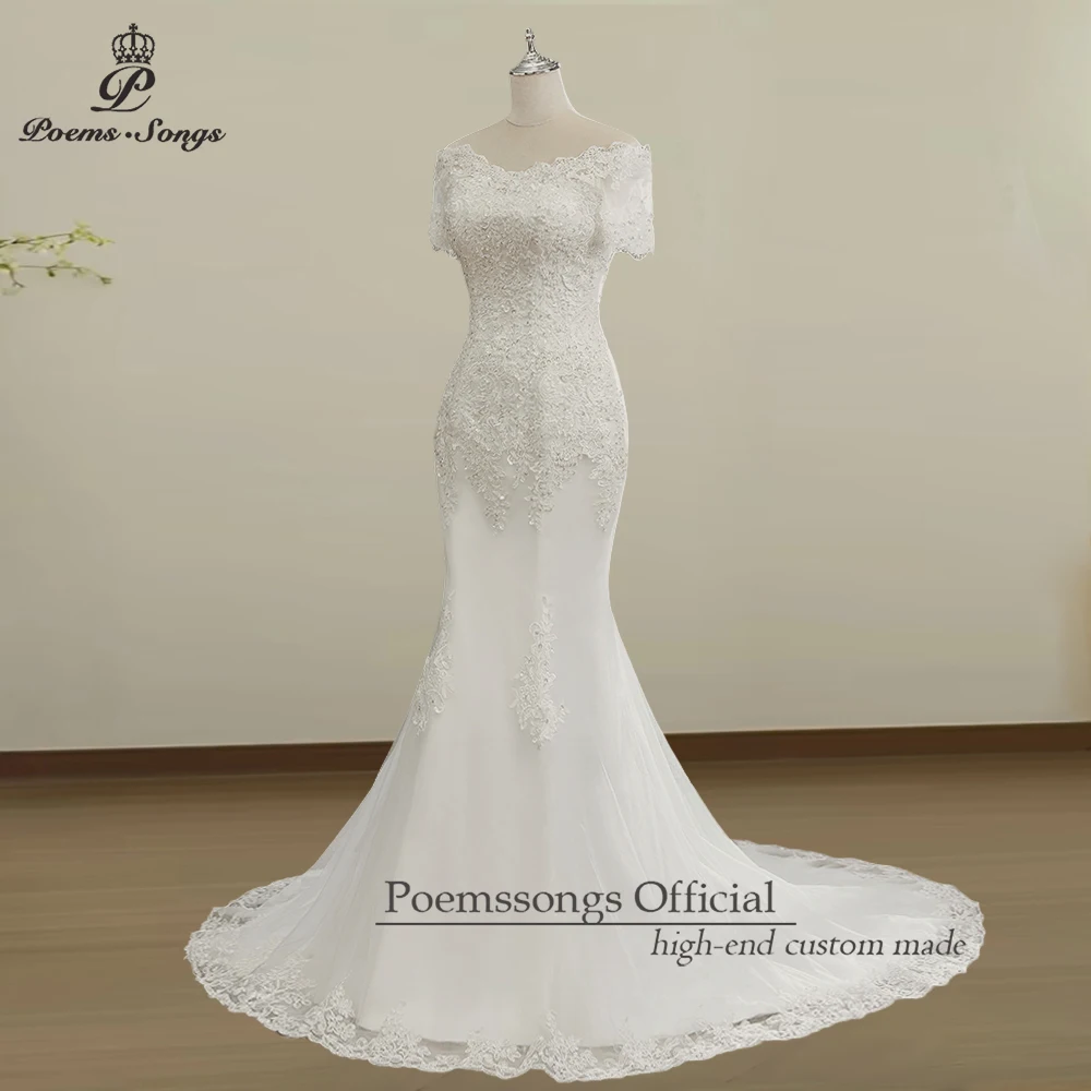 Customized Stunning Short Sleeve Wedding Dress Vestidos de Novia Boda High-Quality Lace Detail for an Elegant and Chic Bride