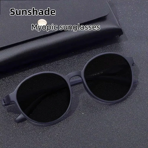 Imagen 1 del producto Gafas de sol ultraligeras para hombre y mujer, lentes de sol graduadas con montura redonda a la moda, polarizadas para conducir, antideslumbrantes, para miopía de 0 a 0,75 a 6, TR-90