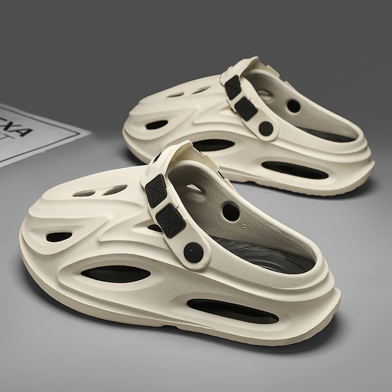 

Men's Summer Outdoor Sports Sandals Driving Two-use Anti-slip Large Size Beach Slippers Comfortable Hole Design Casual Shoes