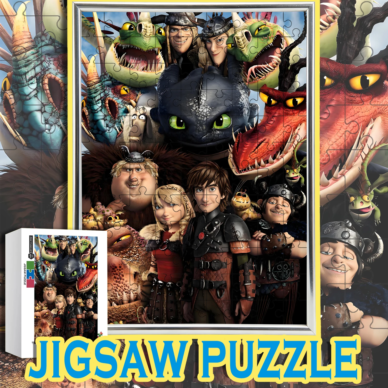 

Vibrant Color How to Train Your Dragon Hiccup & Toothless Group Puzzle 108/200/300/500/1000pcs