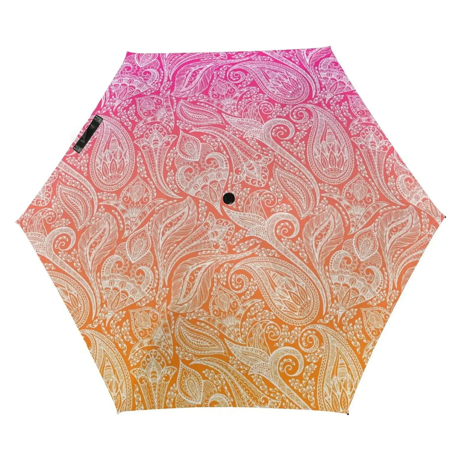 Elegant Blue Pink Ombre Pocket Umbrella Rainbow Glitter Print Manual Umbrella Mini Wind Resistant 3 Fold Umbrellas Male Female