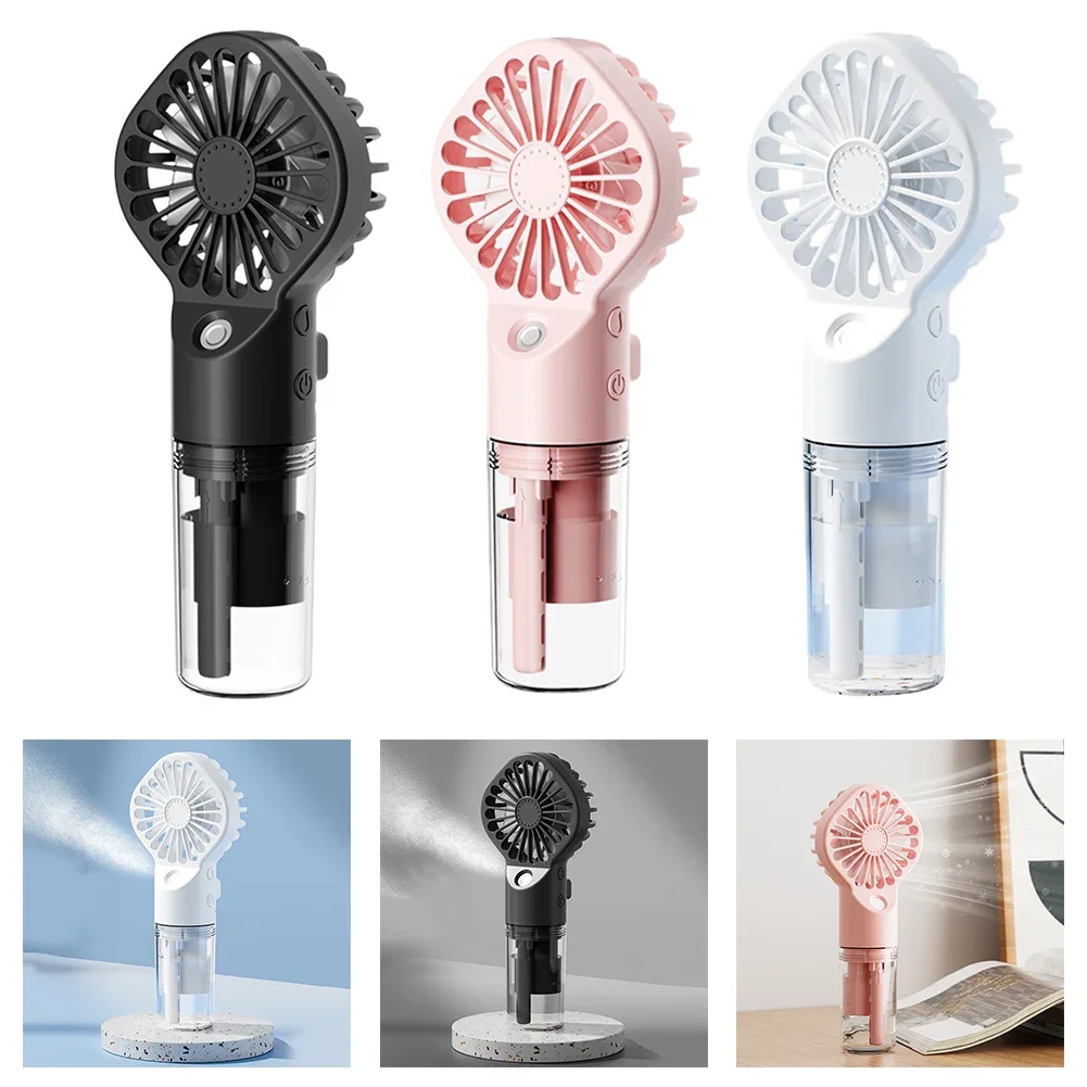 Hand-held Spray Fan Portable Fan 4 Speed Settings Desktop Use Lightweight Design 4 Speed Cooling Fan Humidification