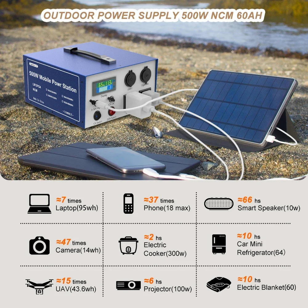 12V 60AH lithium Lifepo4 battery inverter 220V 500W 50Ah portable battery outdoor camping usable mobile 30AH 25AH