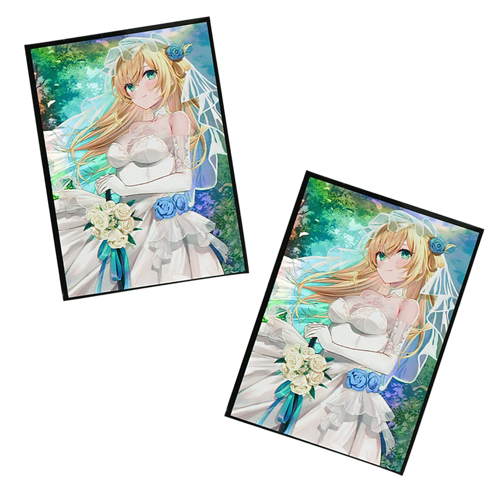 50PCS 63*90mm Bride Raye Anime Card Sleeves Shining Flash Board Game Trading Card Protector for YGO Holiday Gift