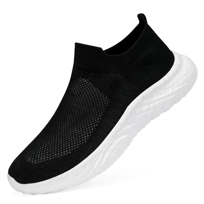 Women Men Sneakers Low Top Casual Shoes Breathable Mesh Outdoor Sneakers for Running Walking Solid Sock Shoes Plus Size 35-45