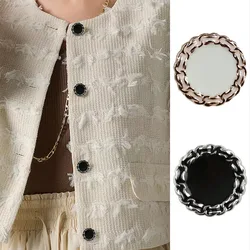 Fashionable Circular Buttons for Knitwear, Black and White Dot, Versatile Clothing Buttons, 10 PCs