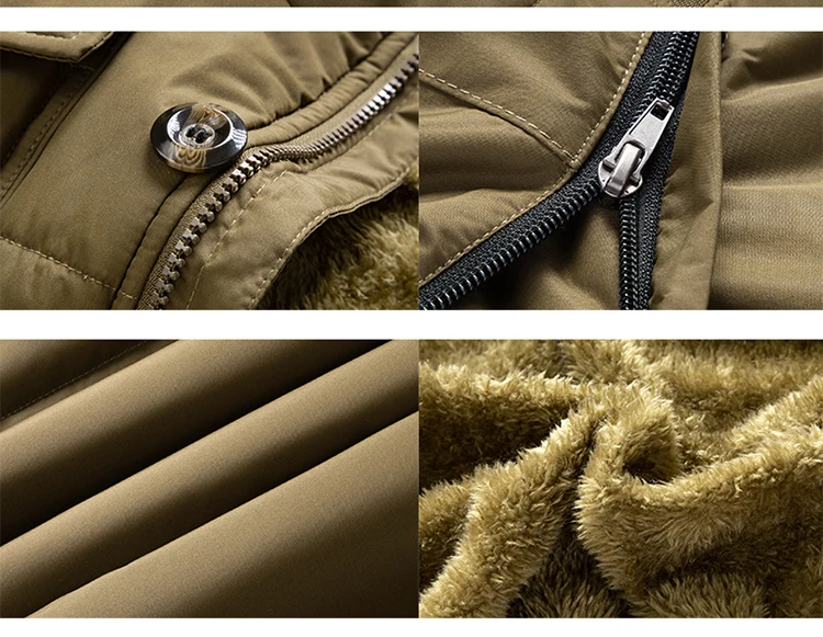 Men Winter Coat New Windproof Fleece Warm Thick Jacket Parkas Oversize Men Fashion Hooded Fur Collar Jacket Classic Casual Parka