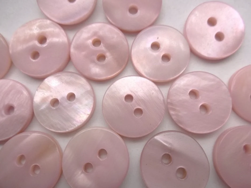 5PC Romantic Pink Round Natural Mother of Pearl Seashell 2-holes Flatback Button DIY Shirt Suit Cufflink Scrapbook Sewing Crafts