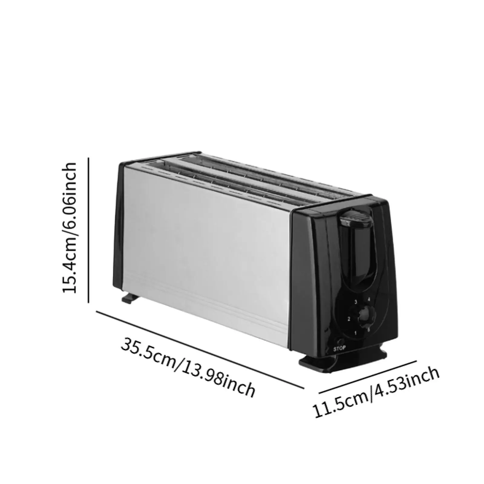 Counter Toaster 4 Slices US Plug Adapter Compact Bakeware Waffle Machine for Cooking Snacks Baking Puff Pastry Specialty Breads