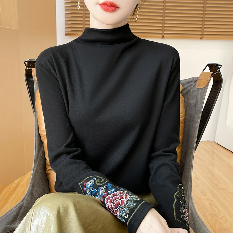 

Осенне-зимний свитер с высоким воротником женский шерстяной новый пуловер свитер с длинным рукавом вязаная рубашка