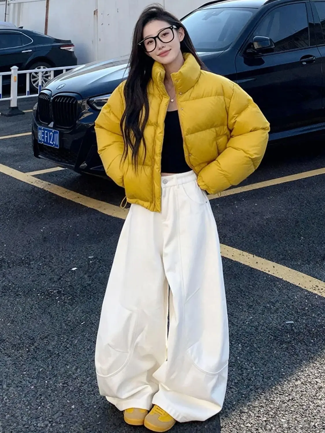 

Зимние женские пуховики: утепленные, очень толстые, с капюшоном, длинные рукава, модные, повседневные, для защиты от холода