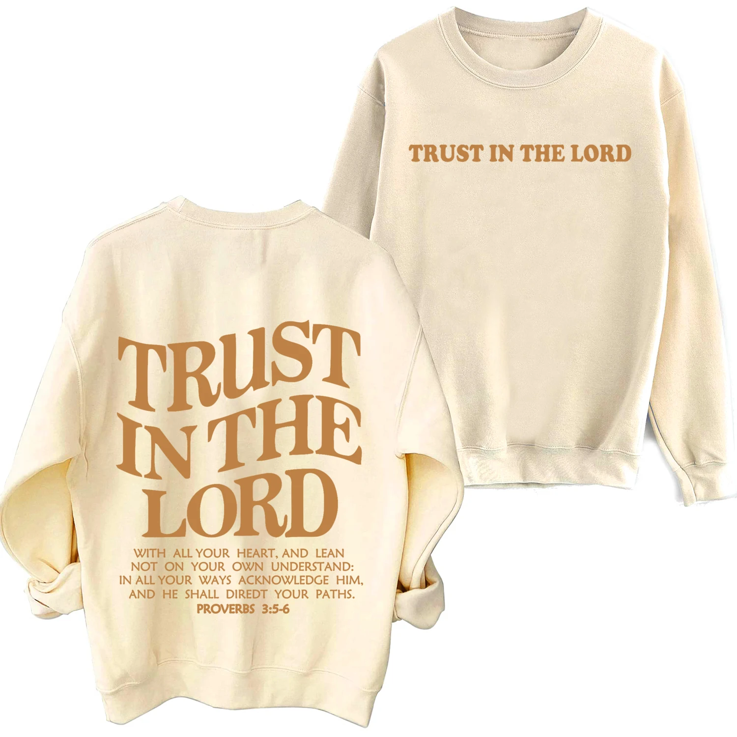 Trust In The Lord Sweatshirt Christian Bible Verse Hoodie Man Woman Oversized Jesus Faith Sweatshirts