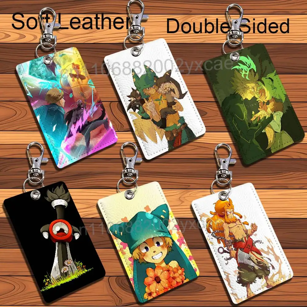 Genial llavero de cuero Rubilax con diseño de Wakfu Yugo y cordón - Porta credenciales/tarjetas de acceso, accesorio para llavero, opción de regalo