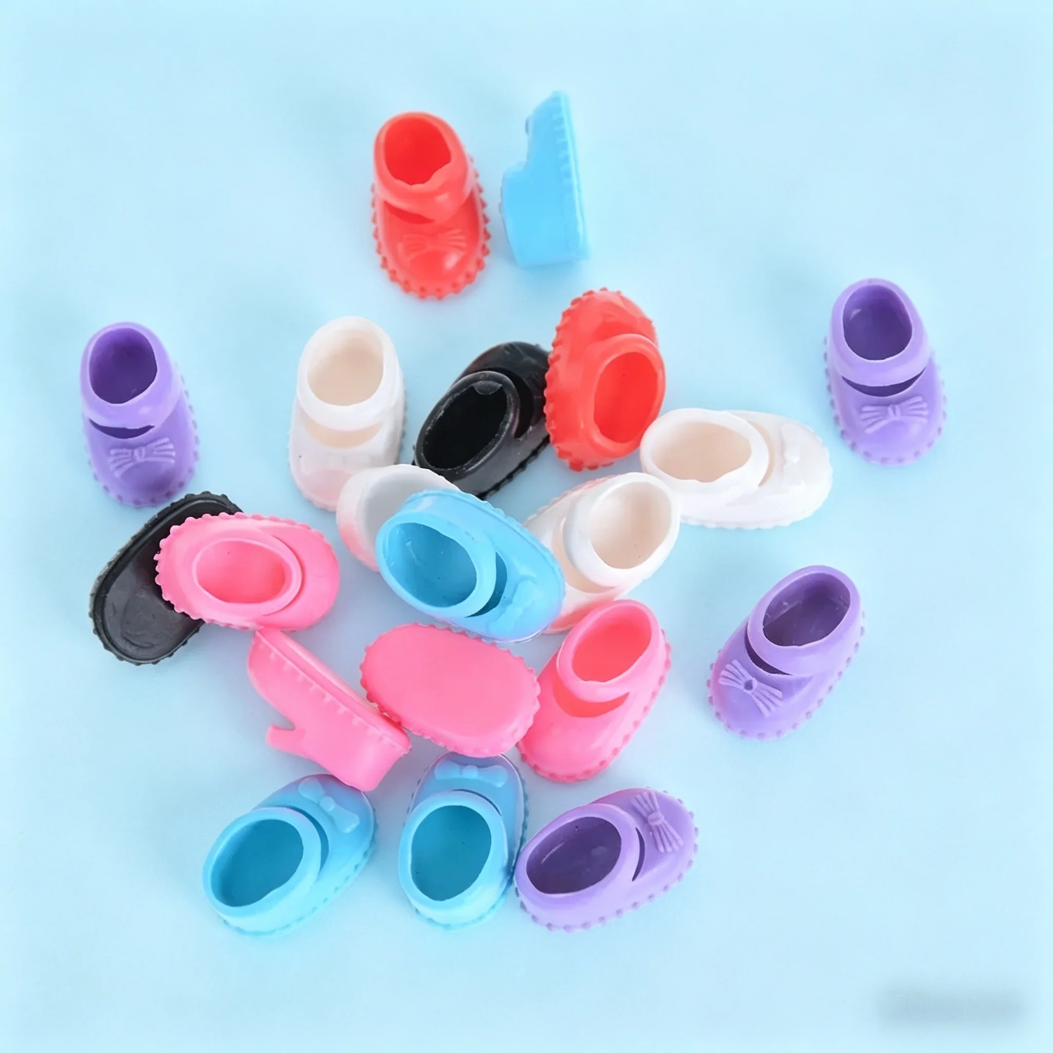 10Pcs Mini Doll Shoes Set | Random Color Casual Shoes for 12cm Doll