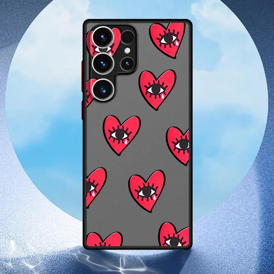 Funda trasera de teléfono Love Eye Art para Samsung Galaxy S25 Edge S22 Plus S20 S24 FE S23 Ultra S9 S10 S21