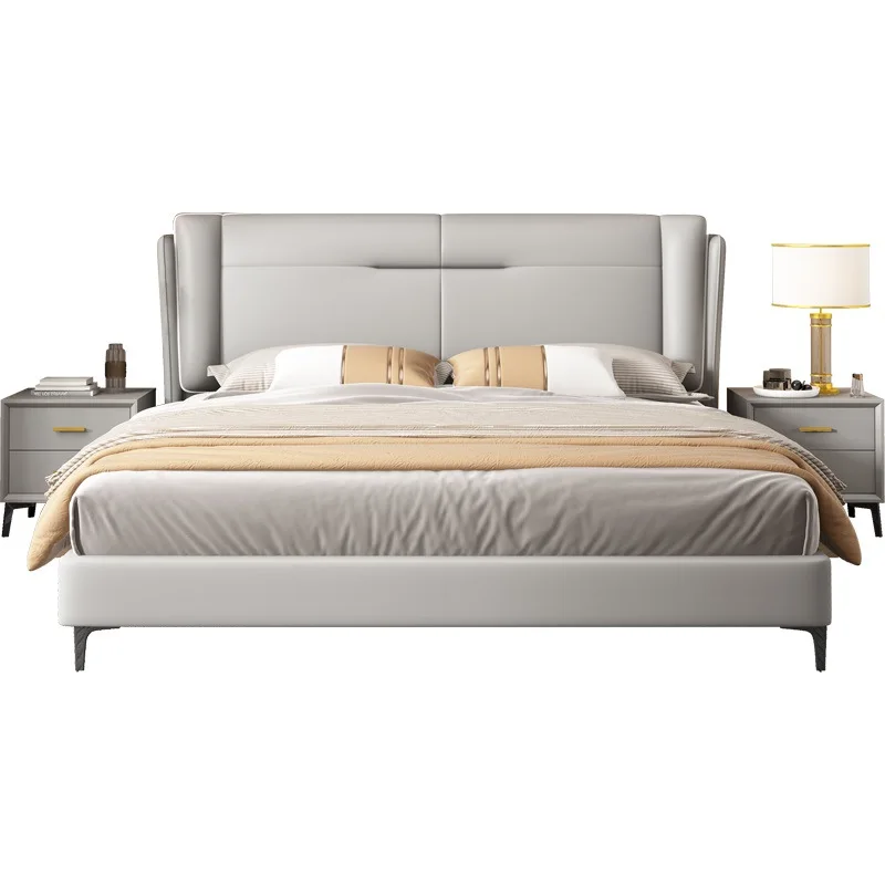

Simple, leather bed, Italian, minimalist, modern, home, master bedroom, double