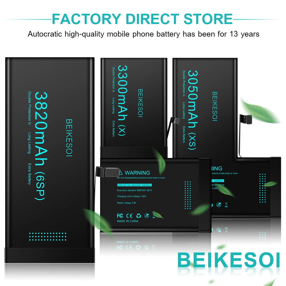 BEIKESOI Battery For iPhone 12 pro max 12 mini Apple iPhone bateria For iPhone 12pro 12mini 12promax High Capacity Battery