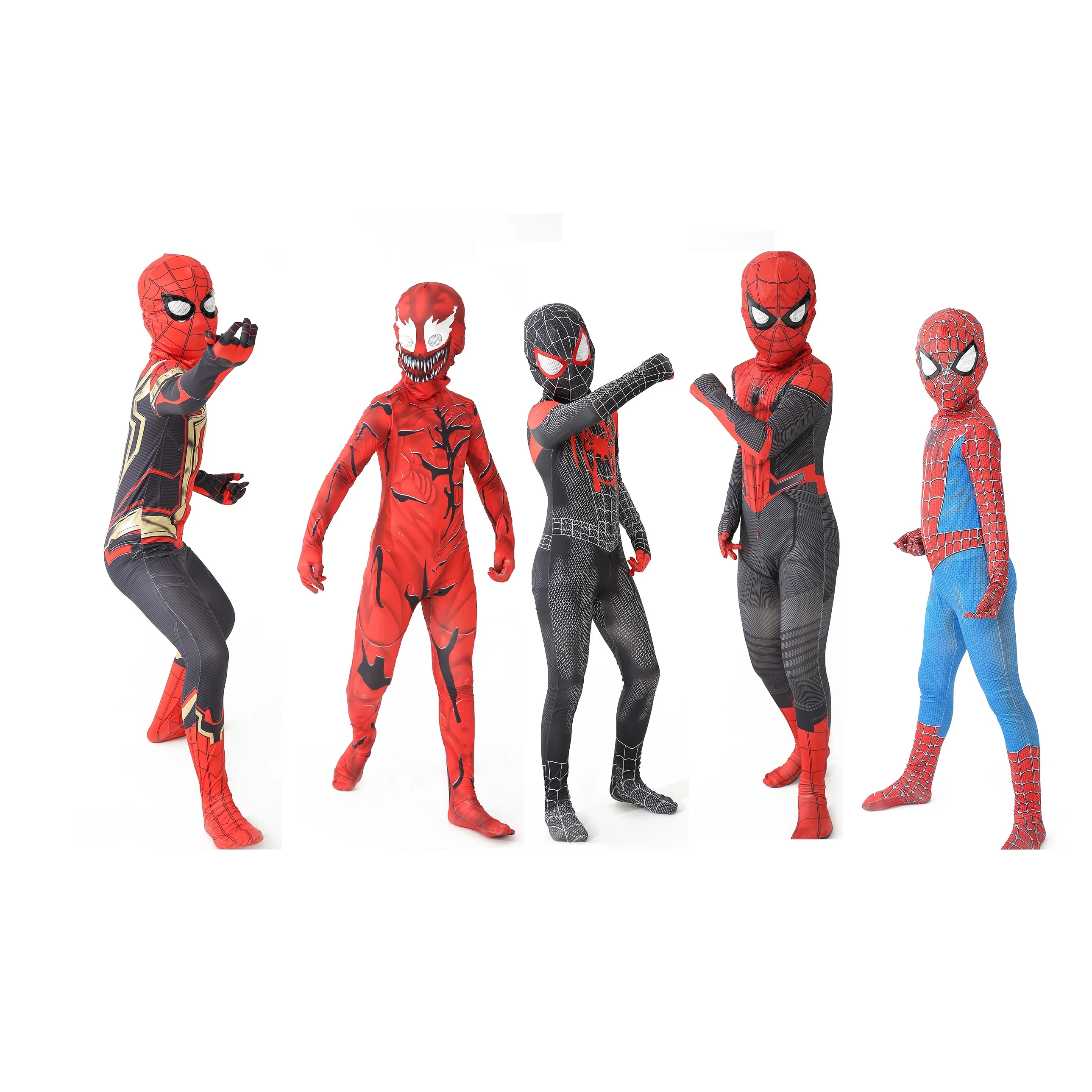 3D StyleHigh Quality Superhero Spidermans Costume Bodysuit For Kids Adult Spandex Zentai Halloween Party Cosplay Jumpsuit