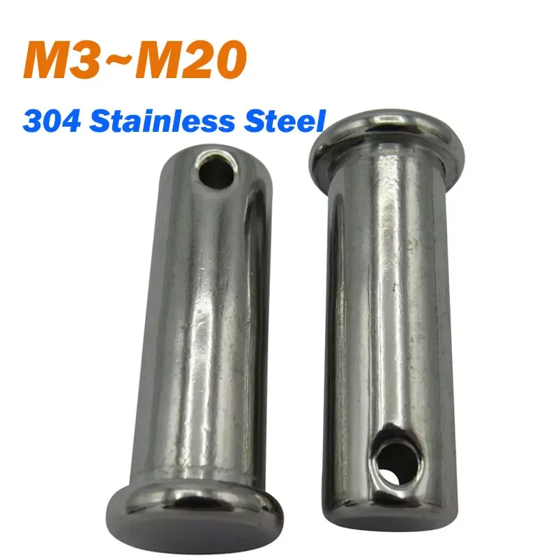 Clevis Pins With Head 304 Stainless Steel M3 M4 M5 M6 M8 M10 M12 M14 M16 M20 Flat head Clevis Pins with Hole GB882