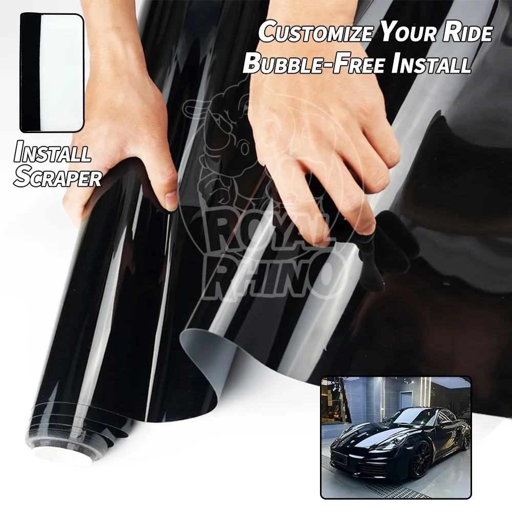 Hochglanz-Schwarz Warrior Rückspiegelfolie Vinyl-Autotuning-Aufkleber für Auto Carbonfaser-Folienaufkleber für Fahrzeuge