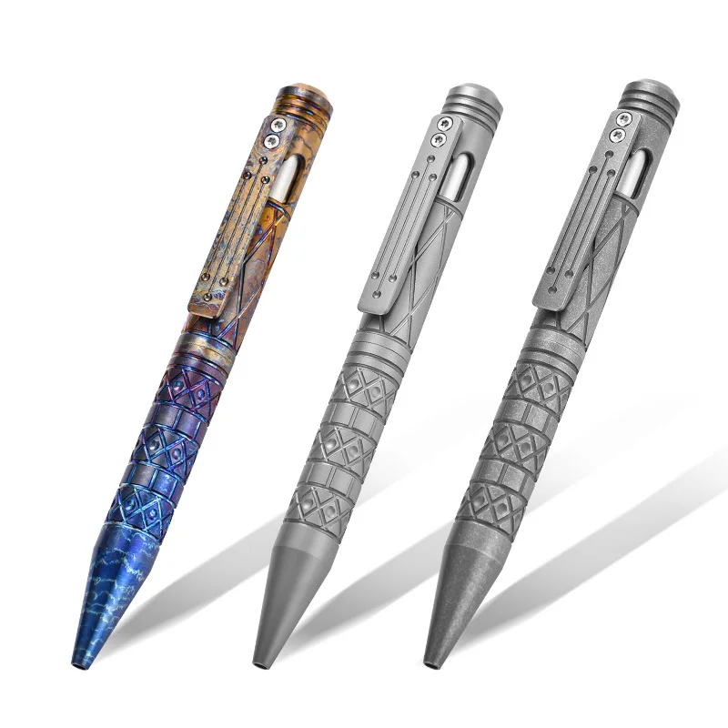 

Titanium Alloy Tactical Pen Hollow Tungsten Steel Window Breaking Tool EDC Bolt Type Signature Pen Titanium Alloy Women's Self-D