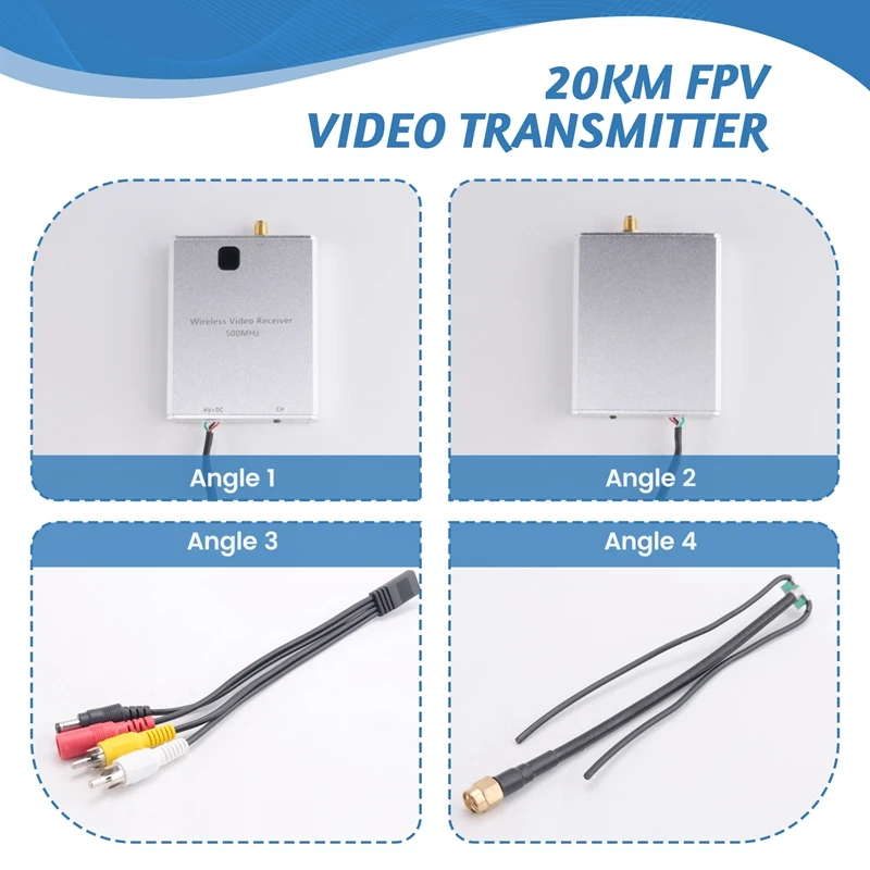 520 МГц 20 км FPV видеопередатчик 2 Вт 8 каналов аналоговая беспроводная передача