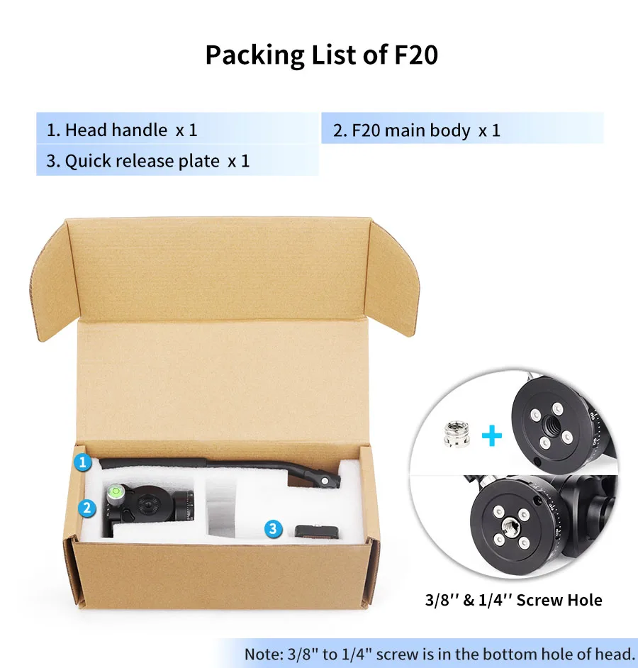 INNOREL F10/F20 Mini Stativ Flüssigkeit Kopf Neigung Kopf, Metall Kamera Video Stativ Kopf mit Arca Swiss Q.R.Platten für Video DSLR Kamera – Detail 11