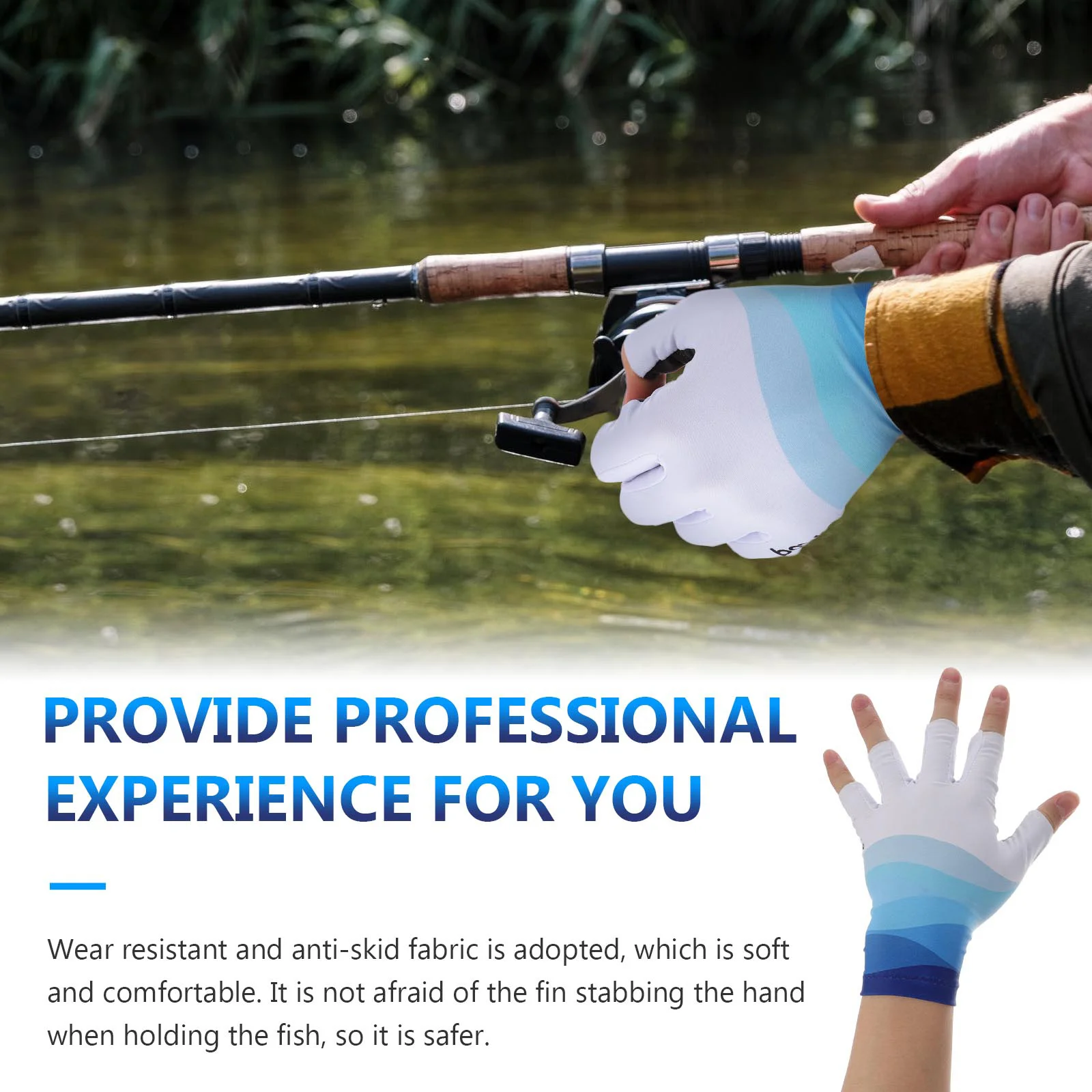 

1 Pair Fishing Gloves Uv Protection Half Finger Outdoor Hiking Camping Cycling Riding Climbing Sun Gloves For Men Women