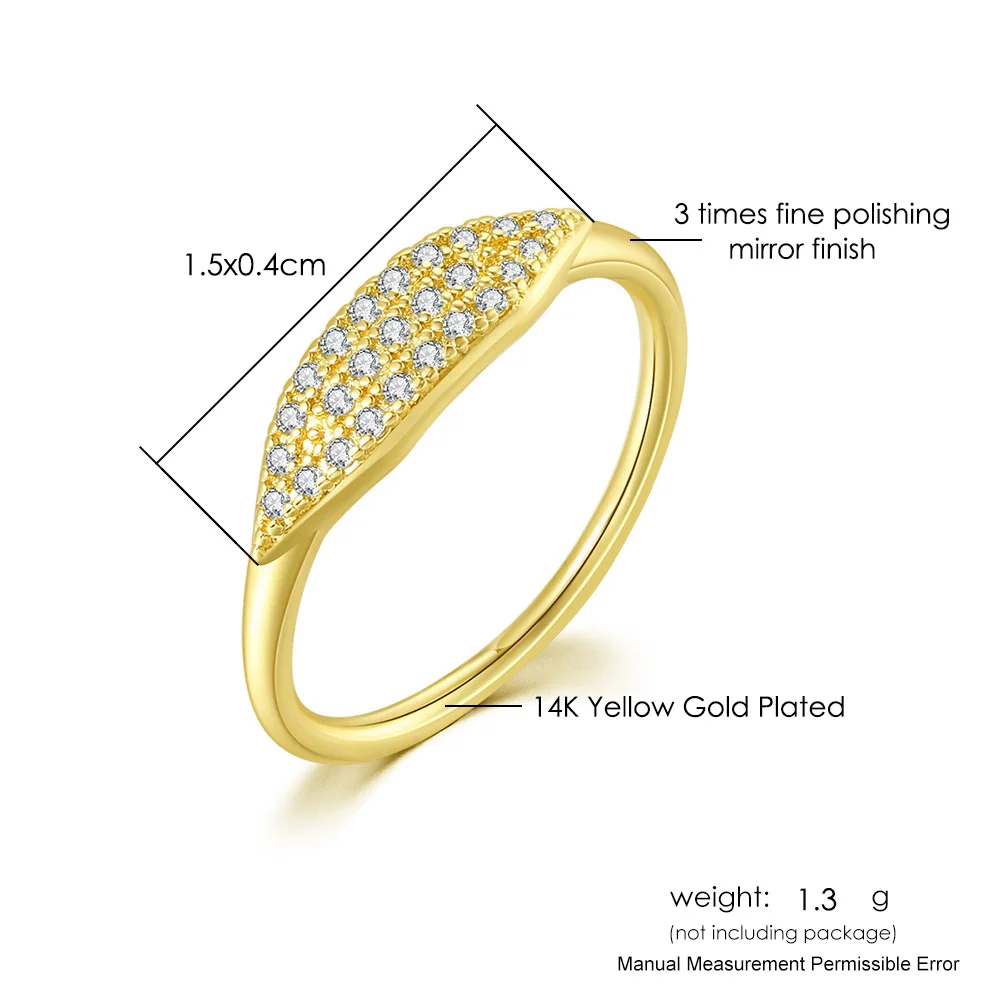 Dainty Minimalistischen Stacking Ring Für Frauen Trendy Zirkonia Gold Kristall Finger Zubehör für Weibliche Schmuck Geschenk R737 – Detail 4