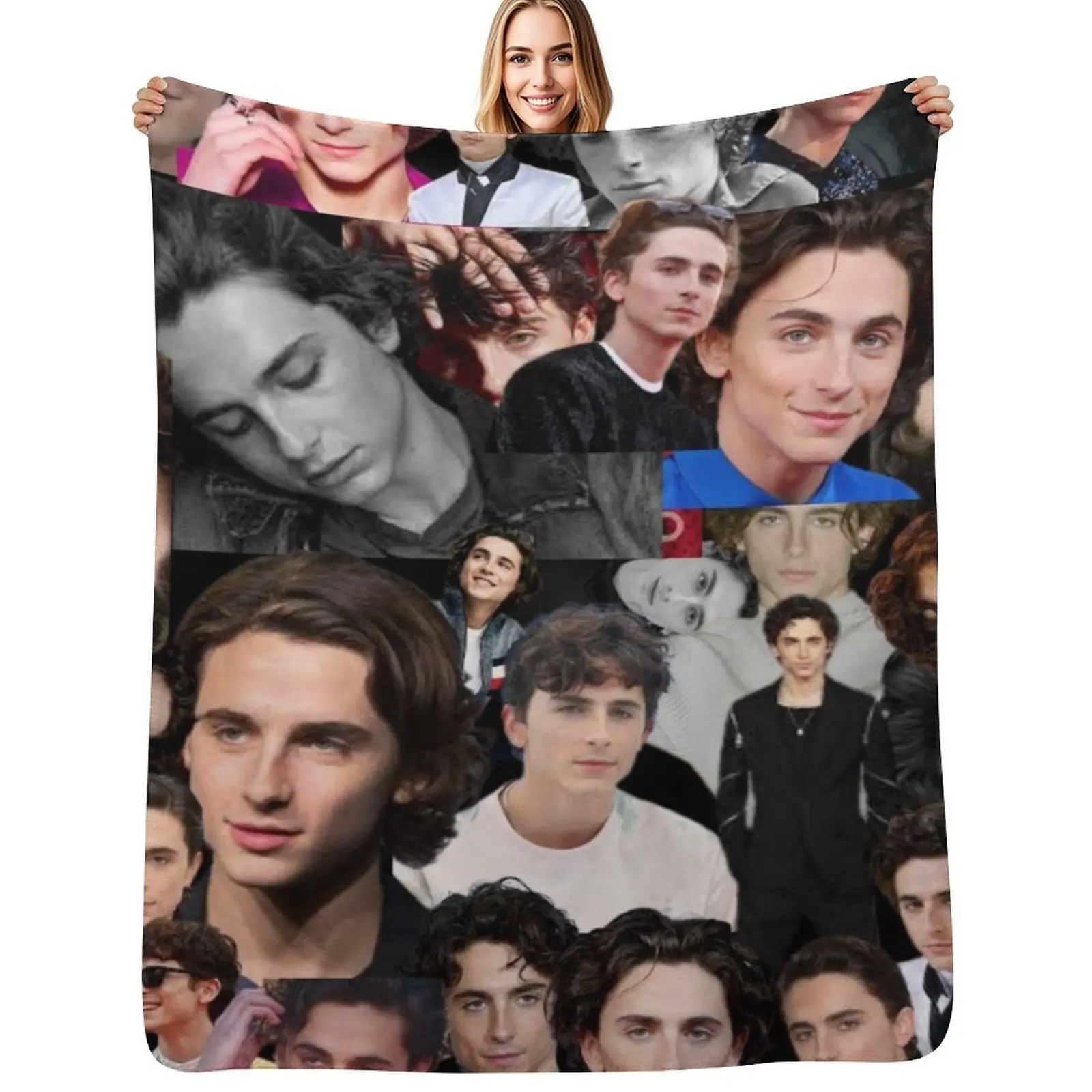 Timothee Photo Collage Throw Blanket Luxury Blankets For Bed Furry Luxury St warm for winter Beach Blankets