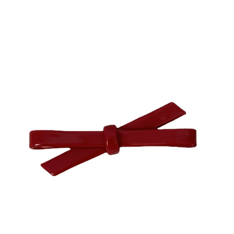 Red French Retro Style Hairpin Women\'s Autumn and Winter Hairline Broken Hair Clip Premium Side Acetic Acid Headwear