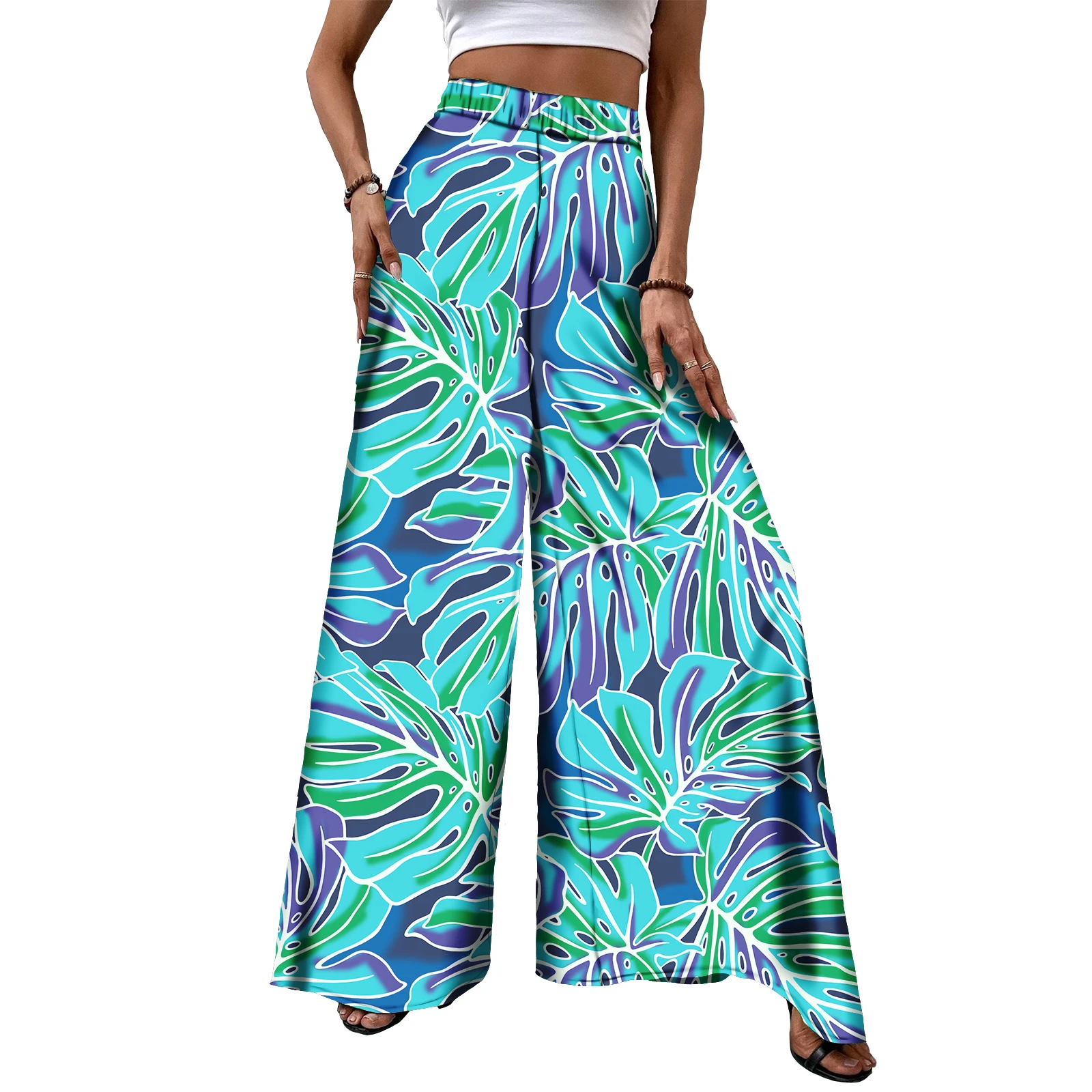 Casual pants For Women Polynesian Custom High Waist Hawaiian Casual Pants Print pattern On Demand Long Office Trousers