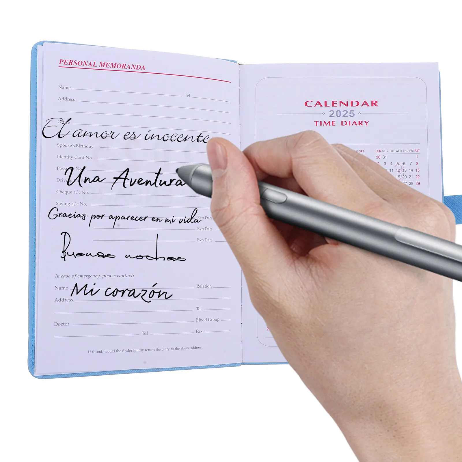 2025 English Daily Planner A5 Notebook with Lock Key Elegant Design Portable Compact Yearly Planning Journal Book for Time
