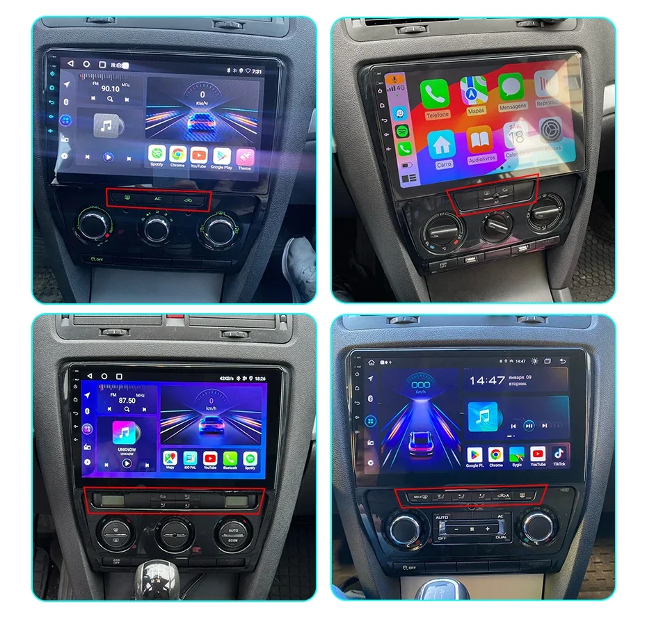 Junsun Kabelloses CarPlay Android Auto Autoradio für Skoda Octavia 2 A5 2008-2013 2 DIN Multimedia-Stereoanlage mit Eingebautem Kühlventilator GPS-Navigation SWC Bluetooth FM RDS DSP IPS-Bildschirm Auto-Intelligentes System 4G WiFi 8-Kern Plug&Play Haupteinheit – Detail 5