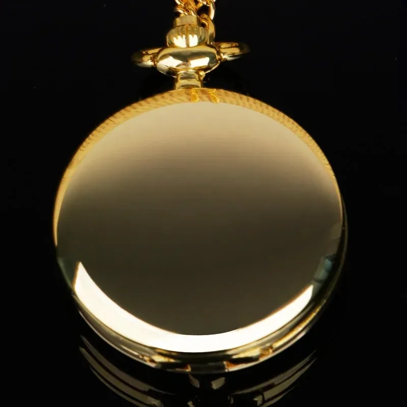 Orologio da tasca classico al quarzo con incisione lunare in oro squisito, quadrante anime, orologio con ciondolo, regalo per ragazze, bambini, regali di compleanno