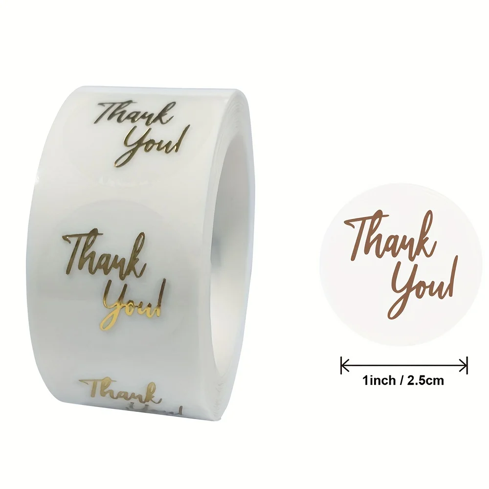 500pcs Thank You Label Stickers for Gift Packaging, Business, Wedding Envelopes,Jewelry Making Display & Packaging Supplies