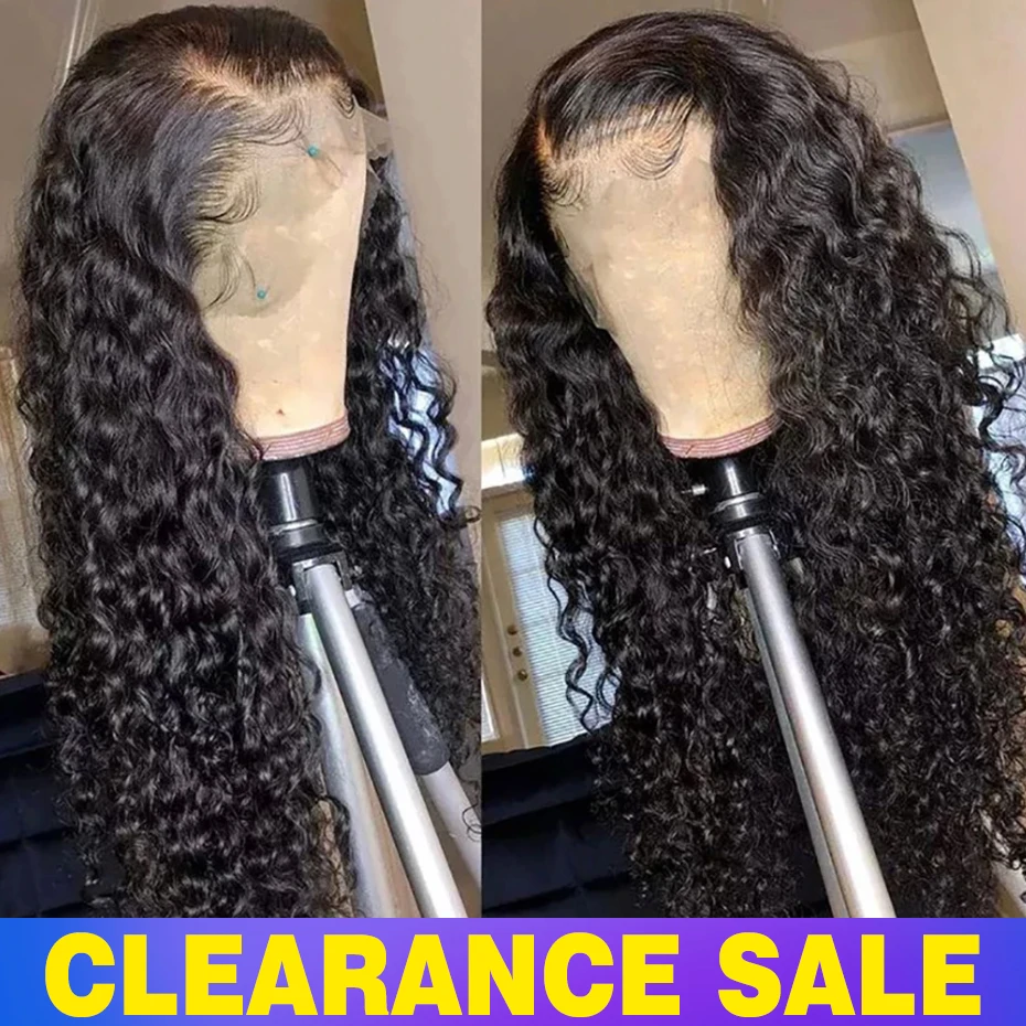 

13x4 13x6 Deep Wave Transparent Lace Frontal Human Hair Wigs Brazilian Human Remy Curly Hair For Black Women Water Wave On Sale
