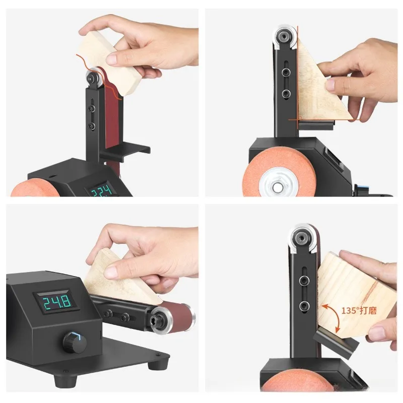 Mini Electric Belt Sander Desktop Polishing Grinder Multifunctional Knife Sharpener For Household Sanding Edge Grinding