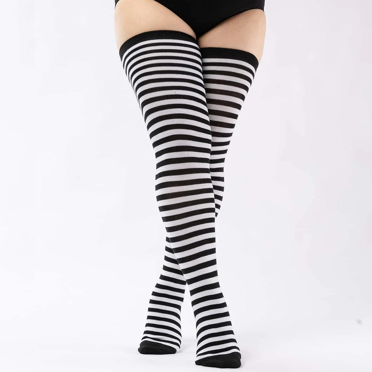 

Colorful Elastic Plus Size Thigh High Stockings Over Knee Sock Up To 200Lbs JK Uniform Style Socks Fashion Comfortable Stocking