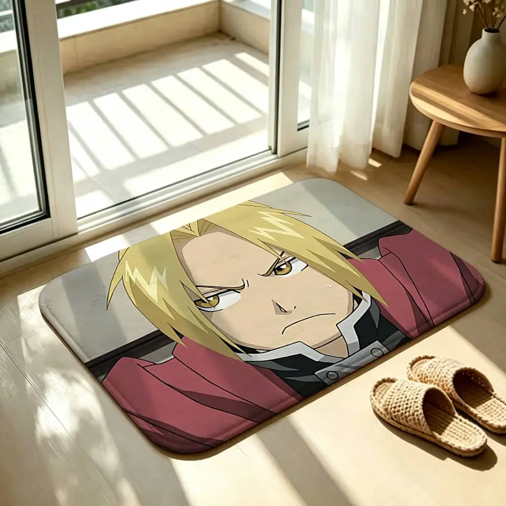 F-Fullmetal Anime A-Alchemist Floor Mat Soft Non Slip for Entry Door Bathroom Indoor Home Decorative Carpet